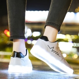 Women's Colorful Luminous Sneakers, Lace Up Low-top Lightweight Outdoor Shoes, Casual Sporty Footwear