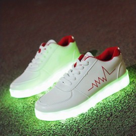 Women's Colorful Luminous Sneakers, Lace Up Low-top Lightweight Outdoor Shoes, Casual Sporty Footwear