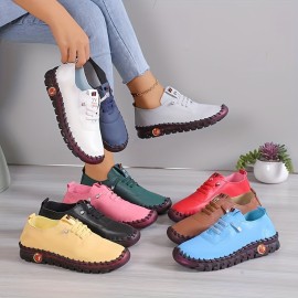 Women's Solid Color Casual Sneakers, Slip On Soft Sole Platform Low-top Shoes, Lightweight Non-slip Daily Shoes