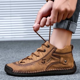 Men's Vintage Casual Non Slip Shoes, Handmade Comfortable Walking Sneakers For Spring Autumn