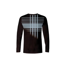 Stylish Stripe 3D Print Men's Casual Long Sleeve Crew Neck T-shirt, Spring Fall