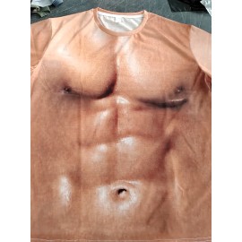 Muscle 3d Pattern, Men's Novelty T-shirt, Trendy Funny Tees For Summer