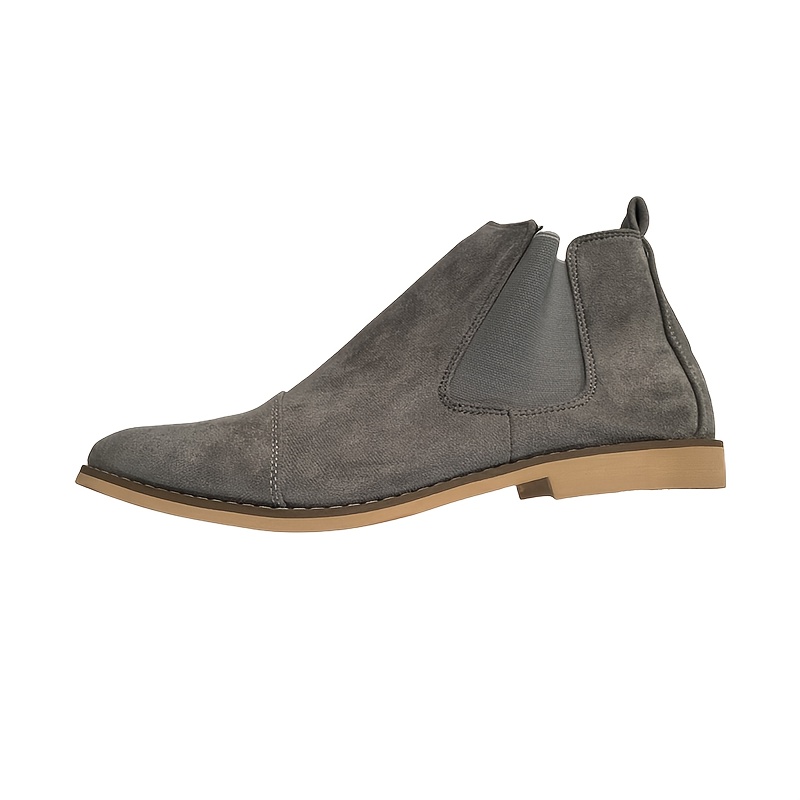 mens faux suede cap toe chelsea boots casual walking shoes details 4