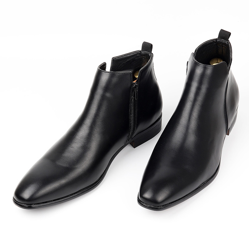 mens fashion zipper chelsea boots details 1
