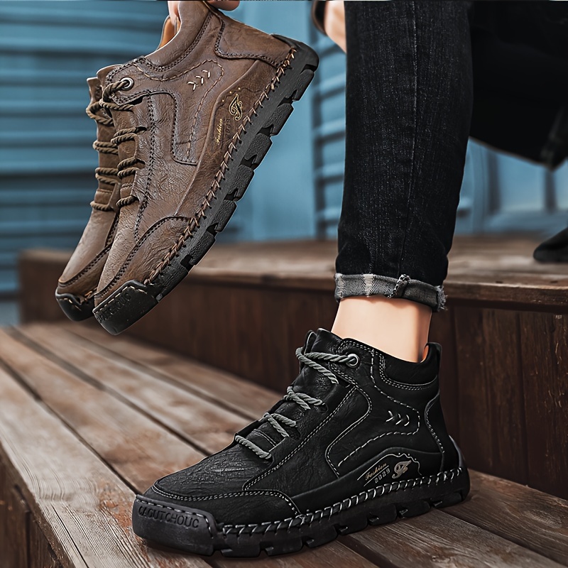 casual stitching sneakers, mens casual stitching sneakers breathable anti slip lace up walking shoes for outdoor spring summer and autumn details 8