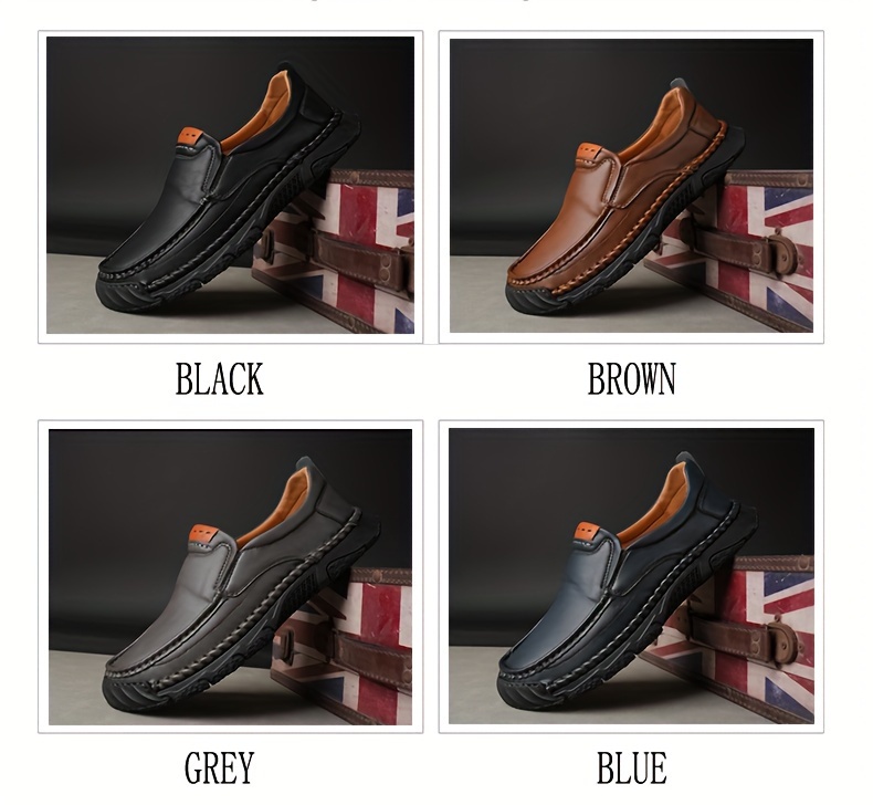 mens plus size microfiber leather durable non slip slip on comfy outdoor walking shoes spring and autumn details 2