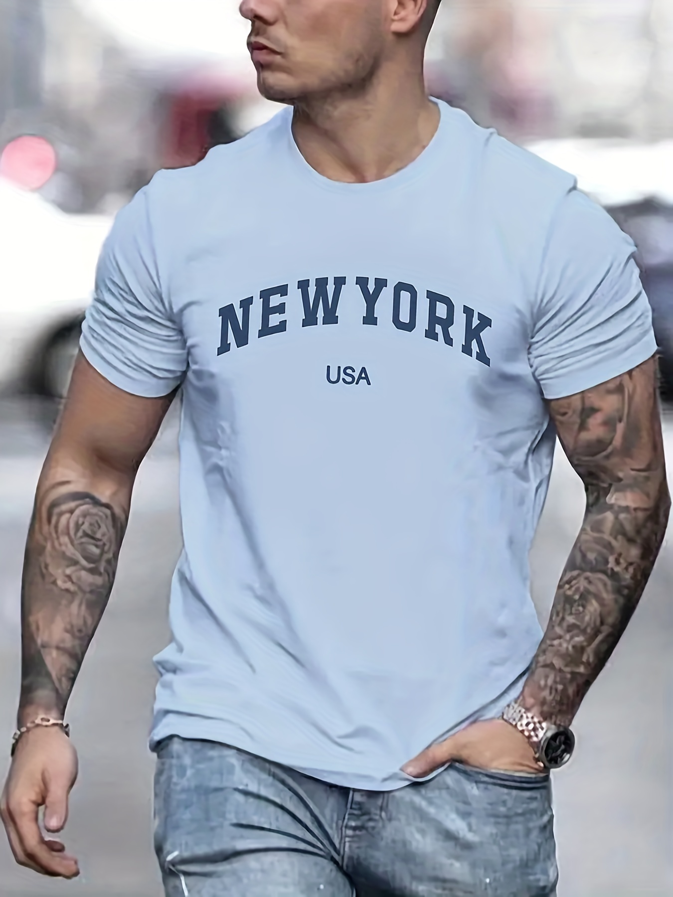new york usa print t shirt tees for men casual short sleeve tshirt for summer spring fall tops as gifts details 0