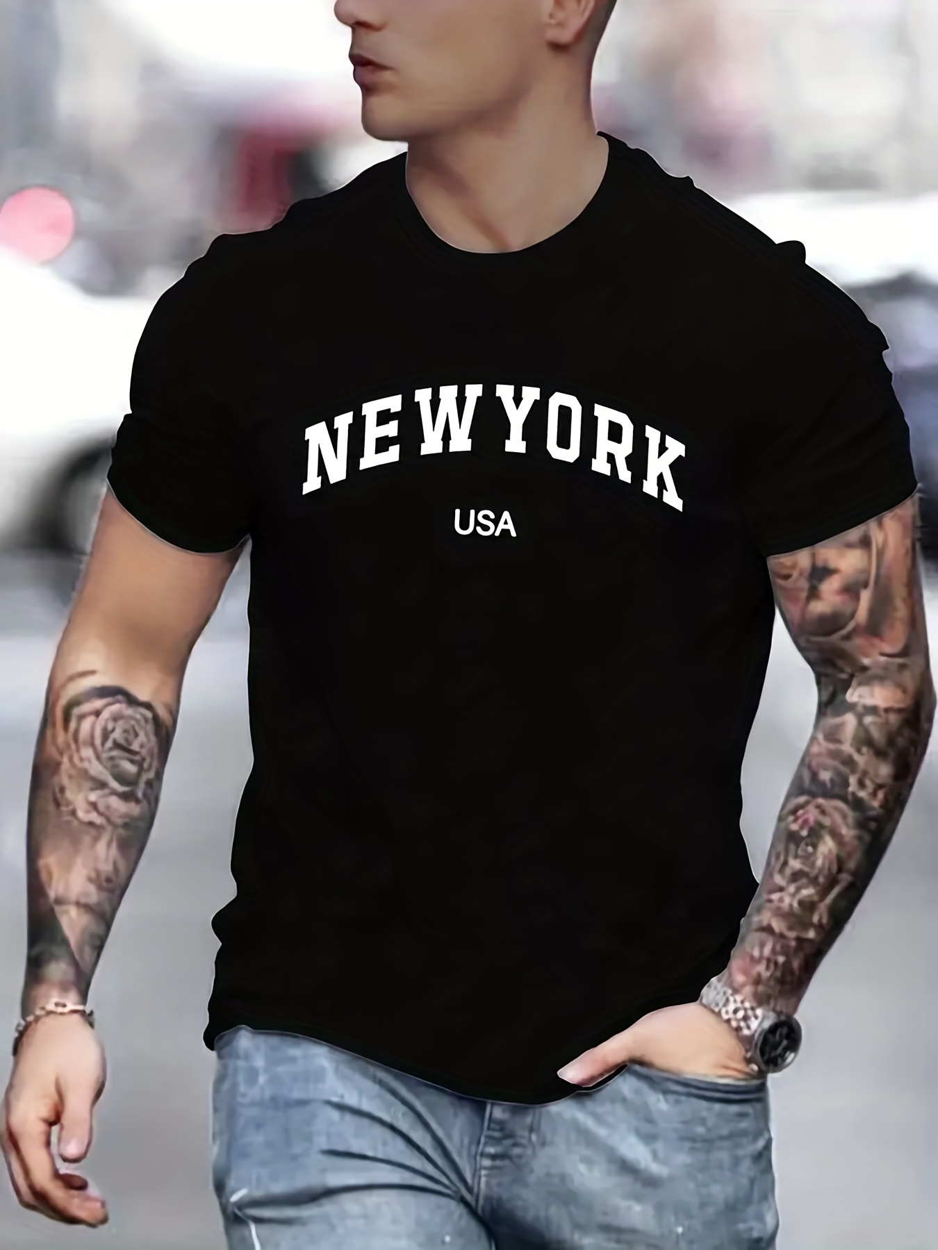 new york usa print t shirt tees for men casual short sleeve tshirt for summer spring fall tops as gifts details 11