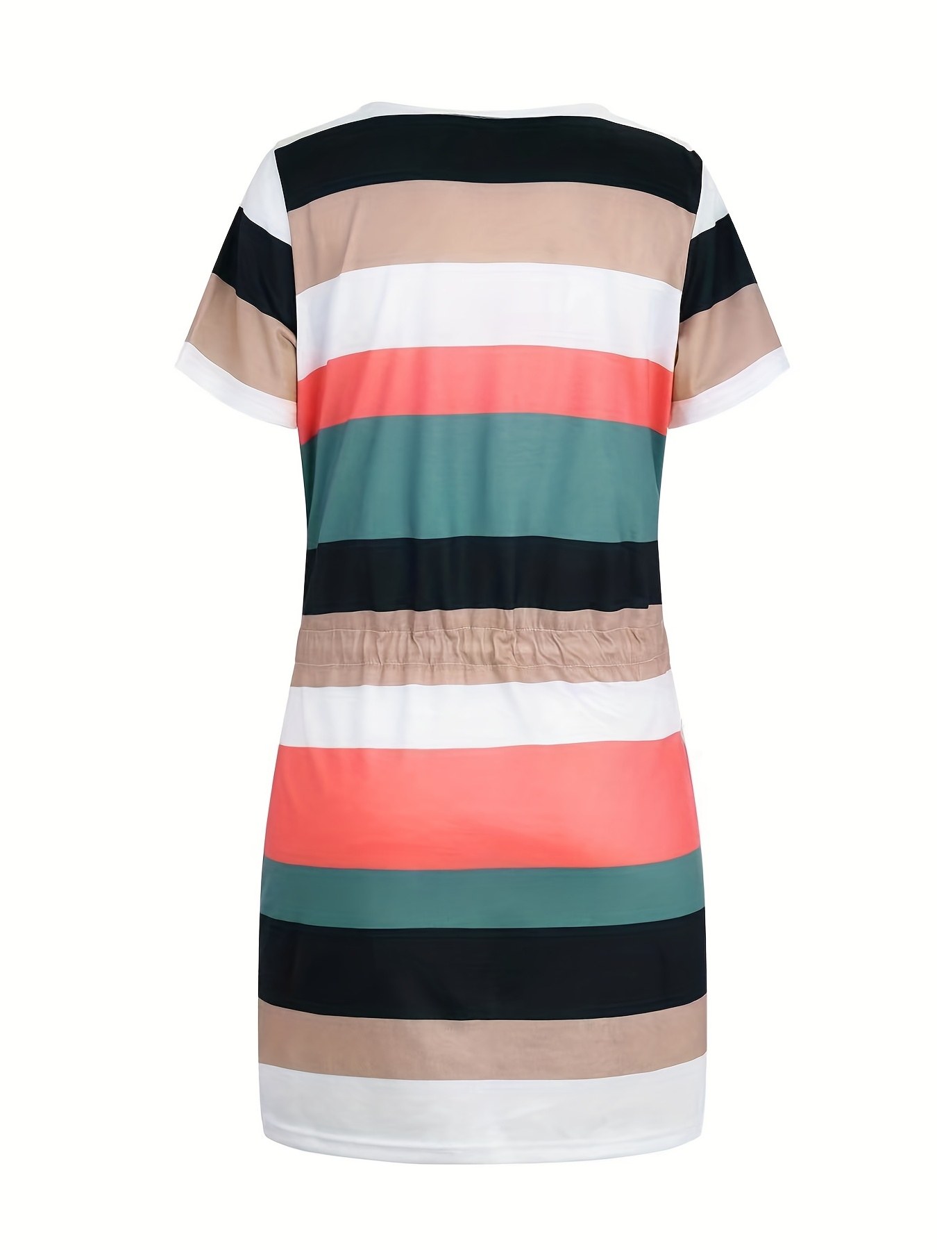 striped v neck belt cute dresses casual short sleeve dress womens clothing details 10